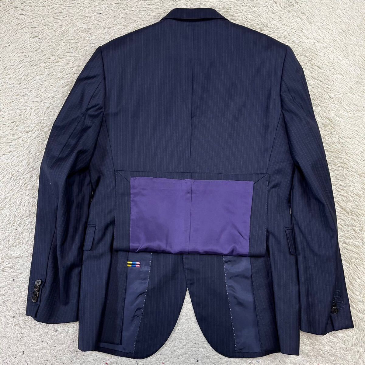  Paul Smith Loro Piana Super130\'s[.. ultimate ]Paul Smith Loro Piana suit setup jacket stripe navy lustre M