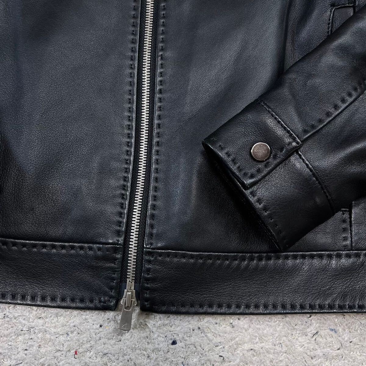  ultimate beautiful goods! men's Bigi [ finest quality. ram leather ]MEN\'S BIGI leather jacket Rider's sheep leather original leather black black 