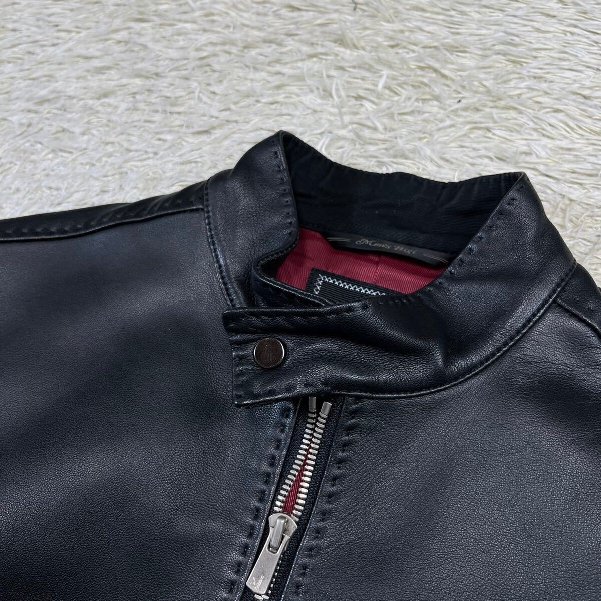  ultimate beautiful goods! men's Bigi [ finest quality. ram leather ]MEN\'S BIGI leather jacket Rider's sheep leather original leather black black 