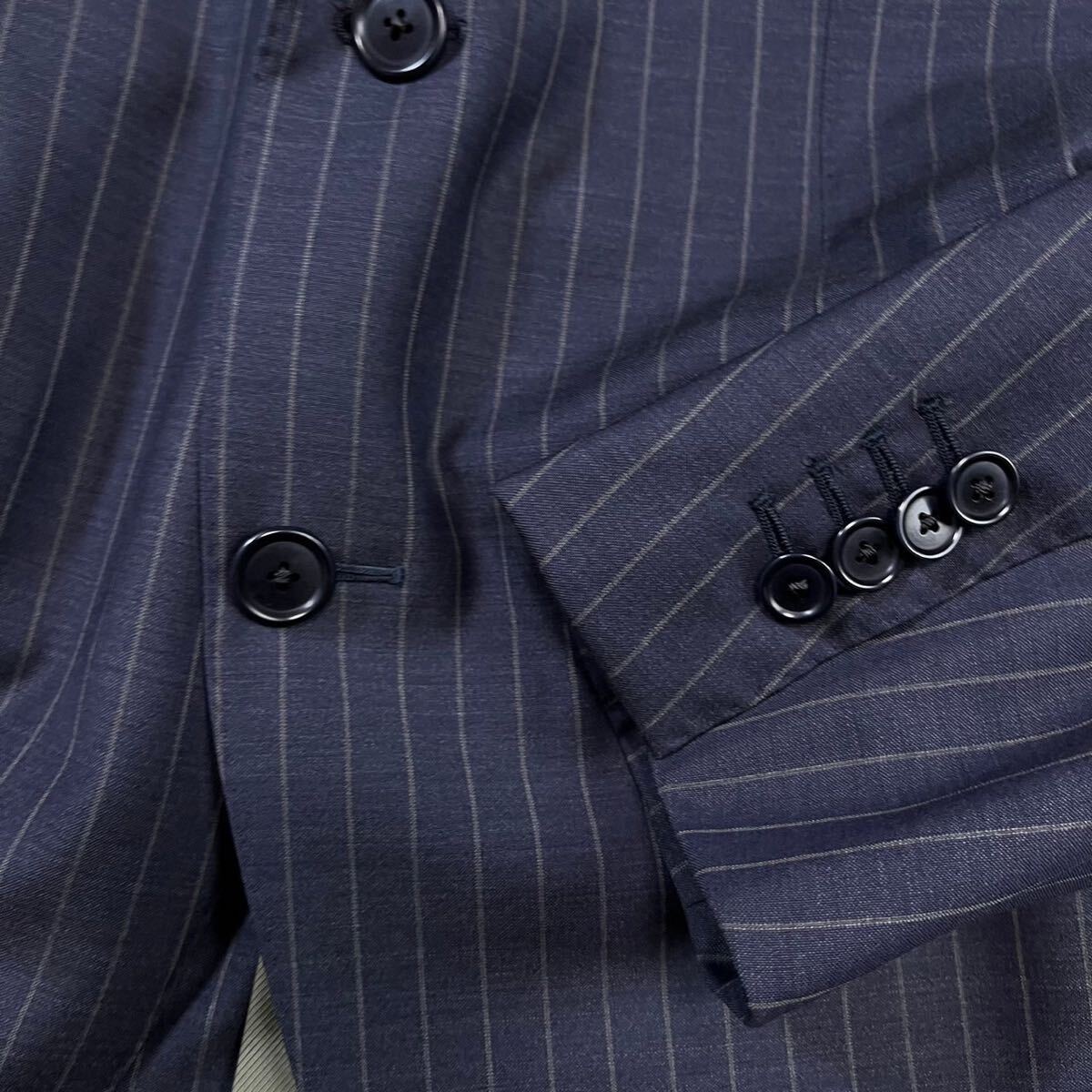  Tomorrowland [ popular pants 2 pcs set ] suit setup three-piece 3 piece jacket navy stripe M rank 