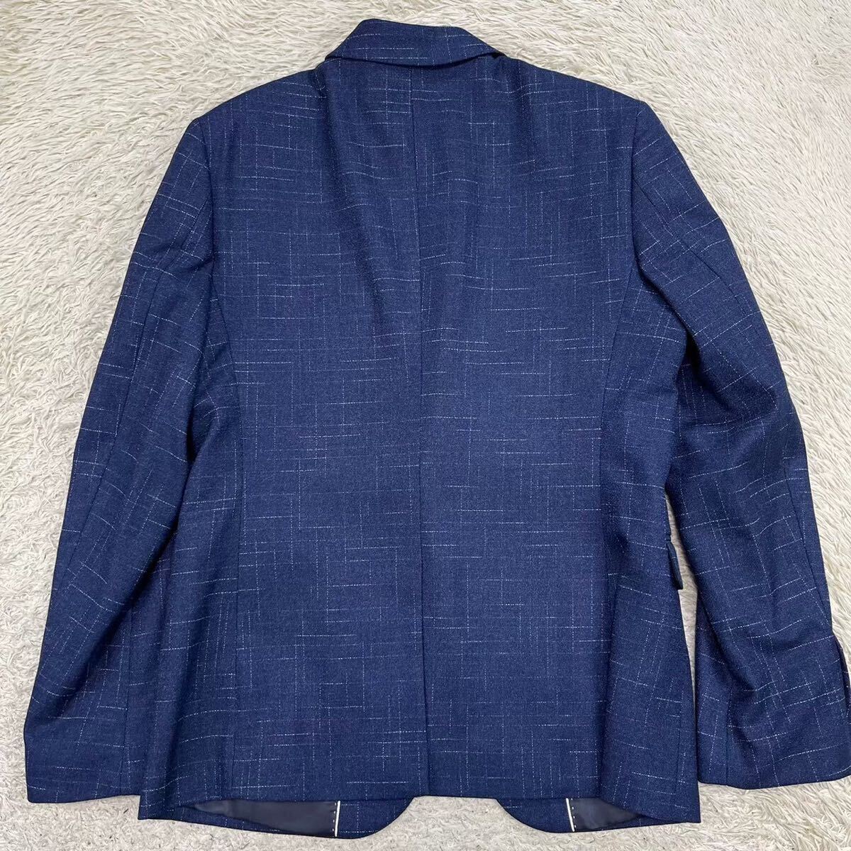 [ new goods * rare size ]CEEN suit setup three-piece 3 piece check blue blue XL