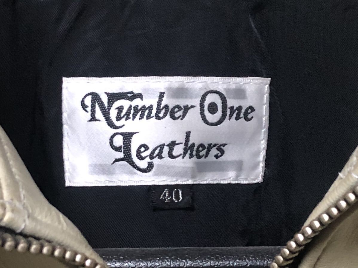 Number One Leather by REDMOON ナンバーワンレザー レッドムーンディアスキン刺し子マッドドッグ40Lオフホワイト白_画像4