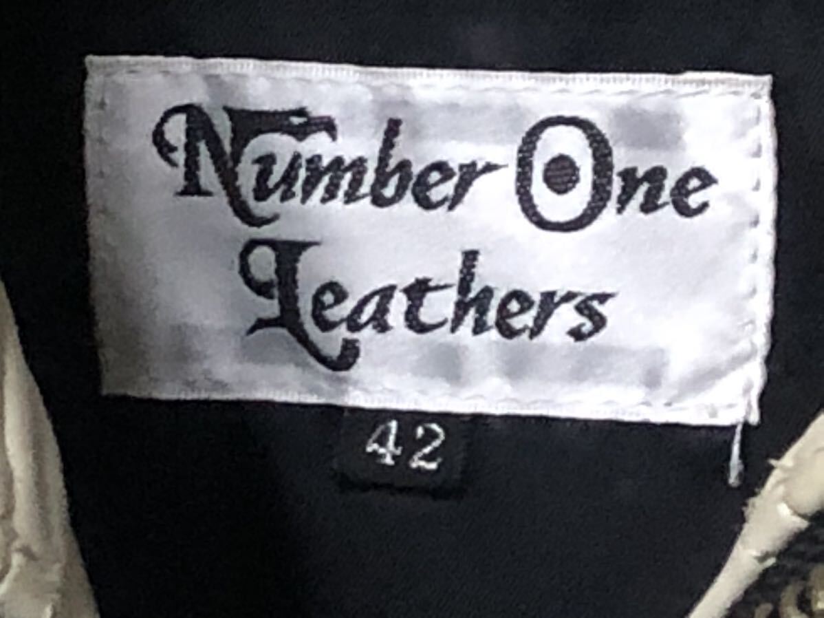 Number One Leather by REDMOON ナンバーワンレザー レッドムーン刺し子マッドドッグ42XLホワイト白_画像4