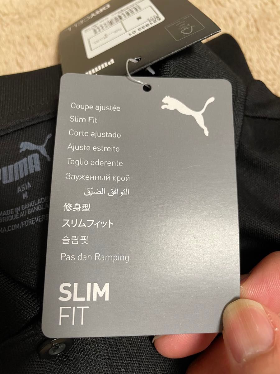 【新品タグ付き】PUMA プーマ ポロシャツ スリムフット ブラック Mサイズ 半袖 半袖ポロシャツ