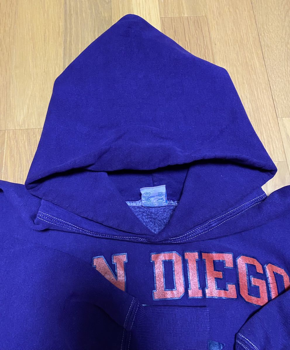 90s SAN DIEGO YACHT CLUB / Champion REVERSE WEAVE パーカー L 刺繍タグ / チャンピオン リバースウィーブ 古着 後染め_画像4