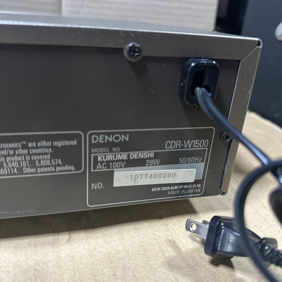 あ-6983）DENON CDプレーヤー/レコーダー CDR-W1500 ジャック品_画像7