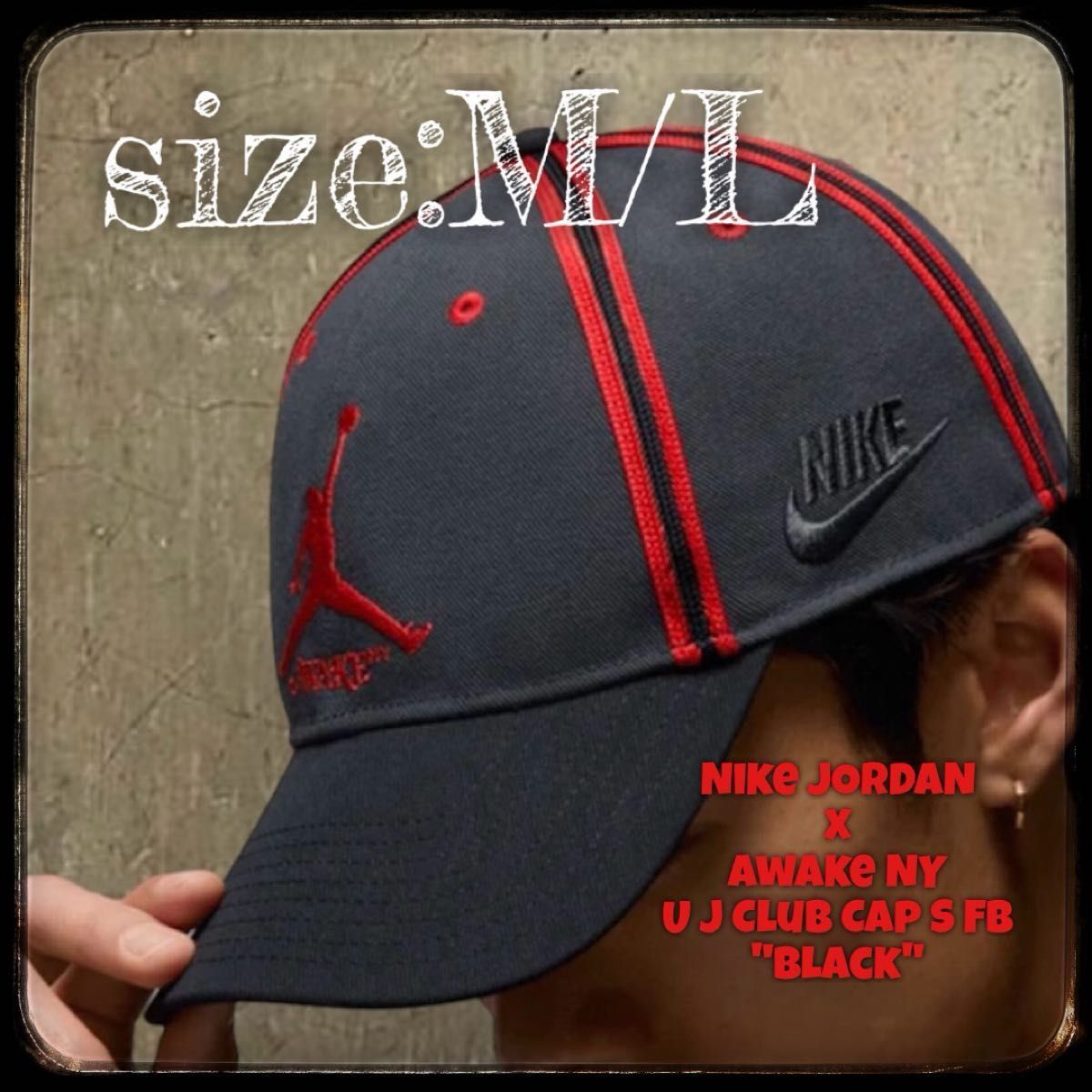 【M/L】Nike JORDAN x Awake NY U J Club Cap S Fb "Black"