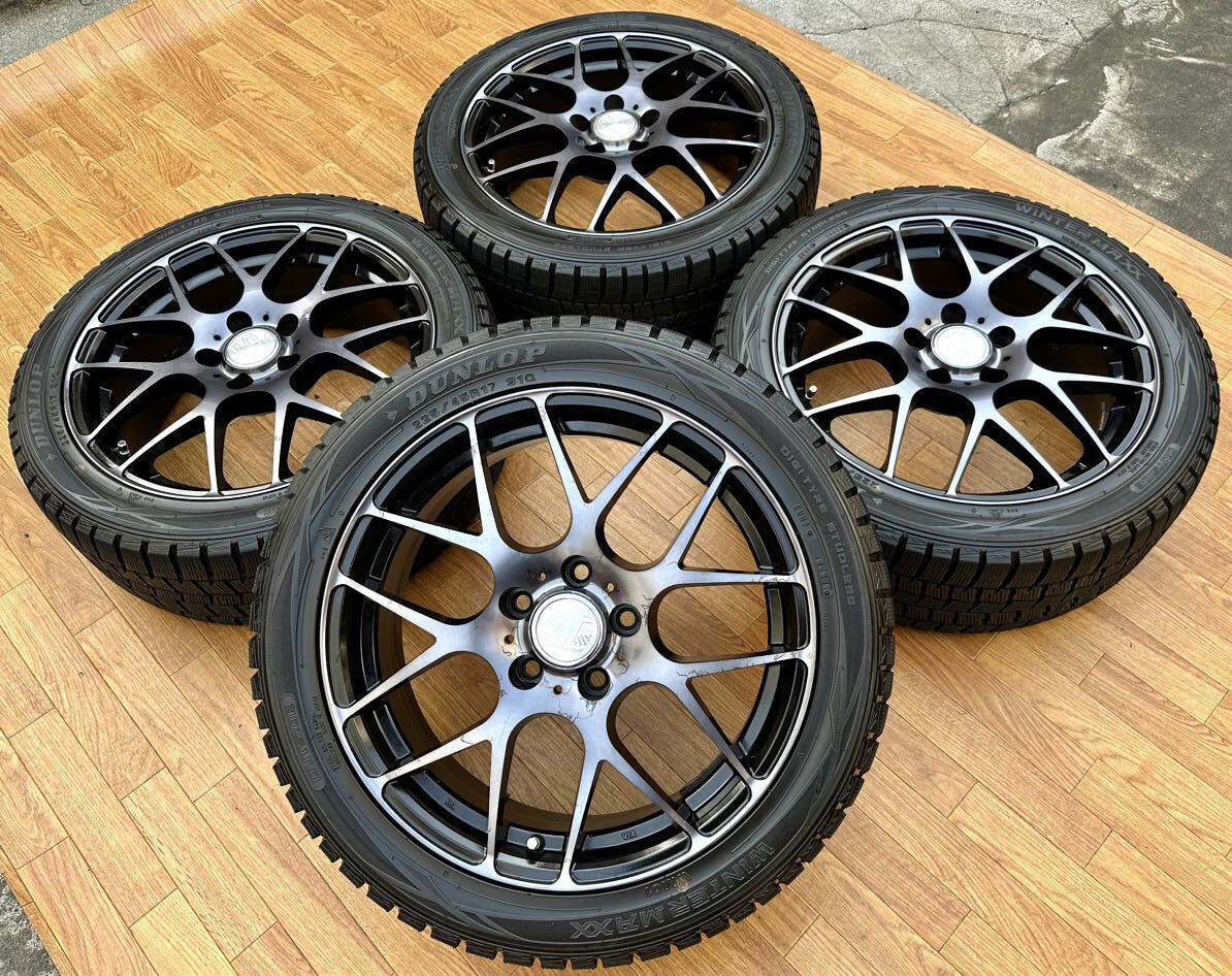 SPORTECHNIC 17インチ アルミホイール★DUNLOP 225/45R17 4本セット★VW ゴルフ5 6 7 トゥーラン パサート アウディ A3 S3の画像1