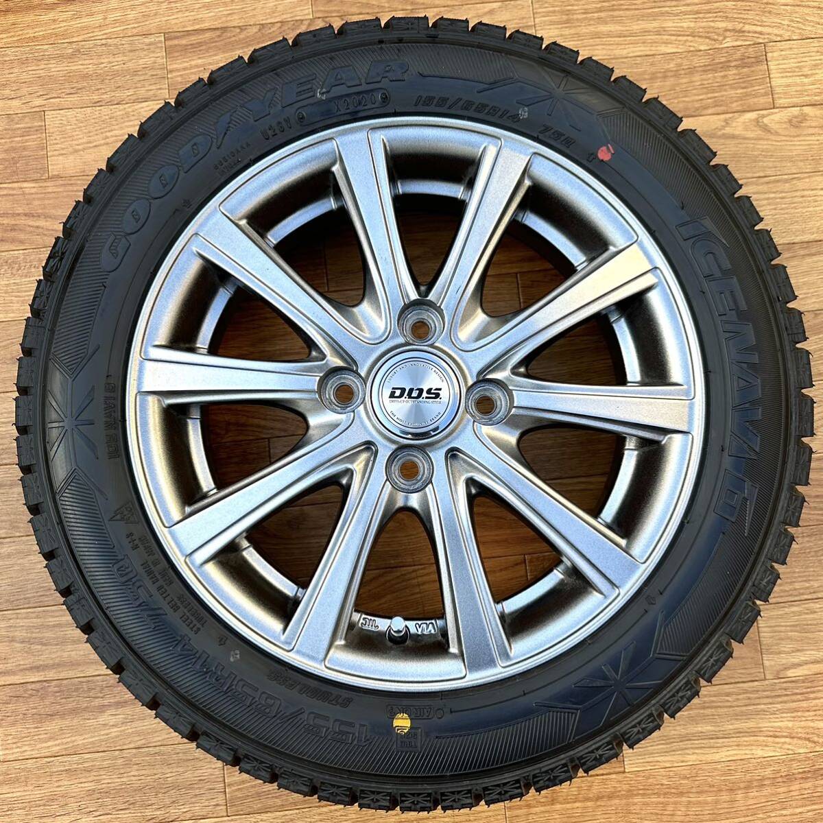 D.O.S. 14インチ アルミホイール＆GOODYEAR 155/65R14 4本セット★N-BOX N-WGN N-ONE ワゴンR ムーブ タント ウェイク スペーシア等に_画像4