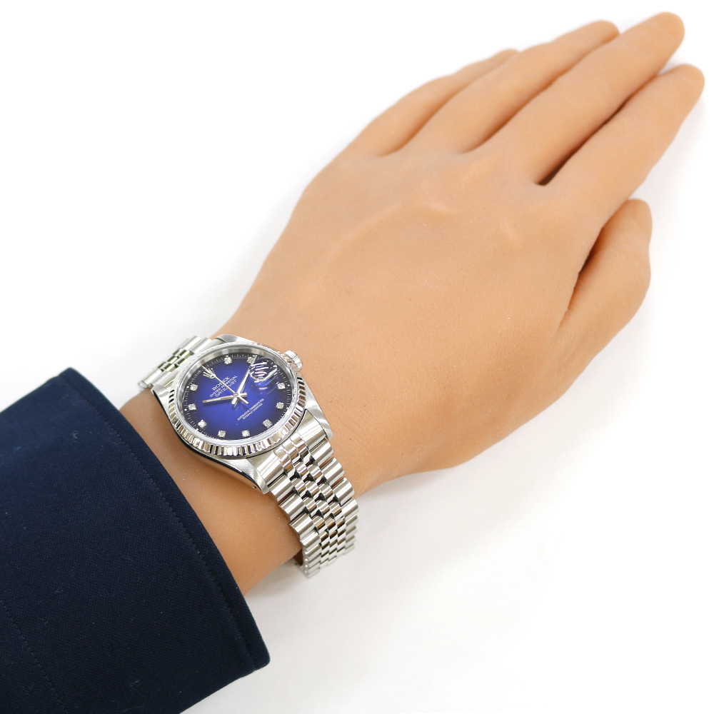 ロレックス デイトジャスト オイスターパーペチュアル 腕時計 時計 ステンレススチール 16234G 自動巻き メンズ 1年保証 ROLEX 中古_画像2