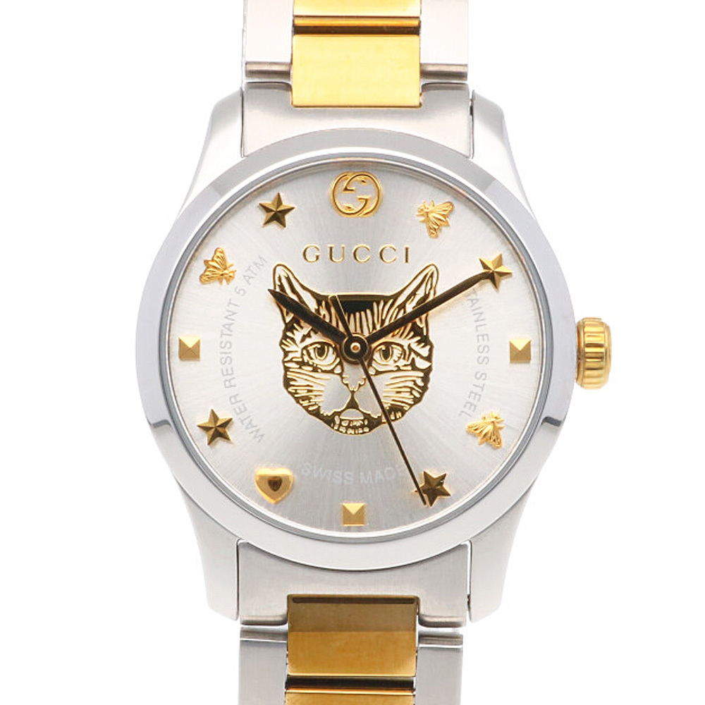 グッチ Gタイムレス 腕時計 時計 ステンレススチール 126.5 クオーツ レディース 1年保証 GUCCI 中古 美品