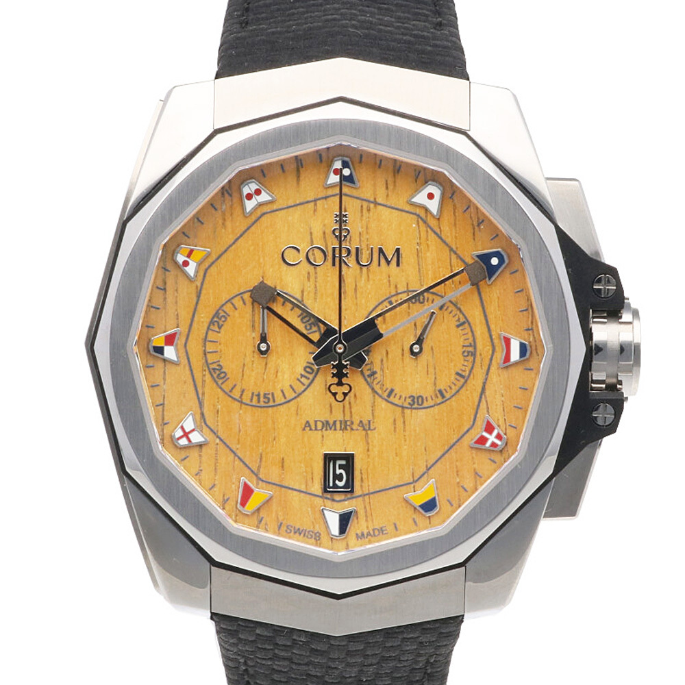 【楽天スーパーセール】 45 アドミラル コルム ウッド 中古 CORUM 1年保証 メンズ 自動巻き AW02 116.101.20/F249 ステンレススチール 時計 腕時計 コルム
