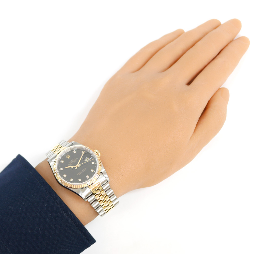 ロレックス デイトジャスト オイスターパーペチュアル 腕時計 時計 ステンレススチール 16233G 自動巻き メンズ 1年保証 ROLEX 中古_画像2