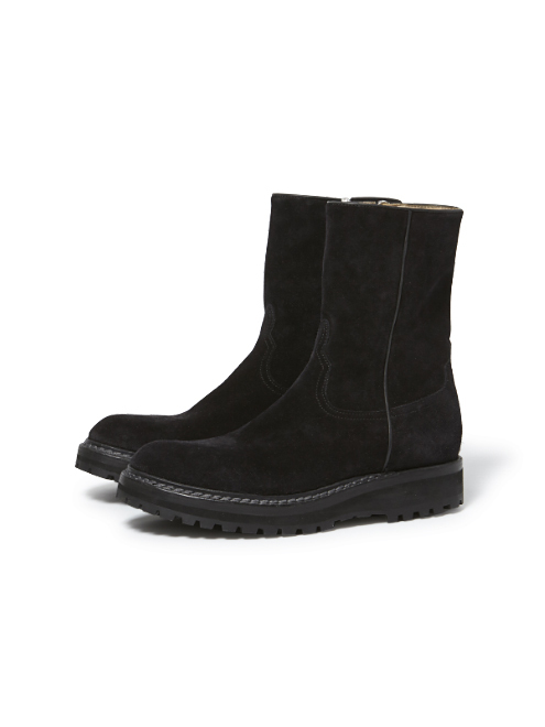 nonnative NN-F2803 CONTRACTOR ZIP UP BOOTS COW SUEDE by OFFICINE CREATIVE(BLACK,42)の画像1