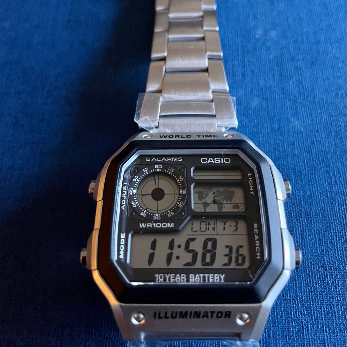 カシオ デジタル腕時計 世界48都ワールドタイム対応　ステンレスモデル