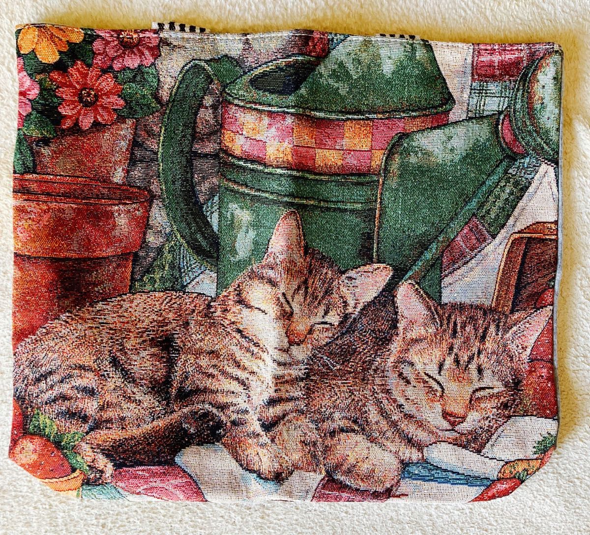 猫柄　トートバッグ　ショルダーバッグ　ジャガード織り　子猫