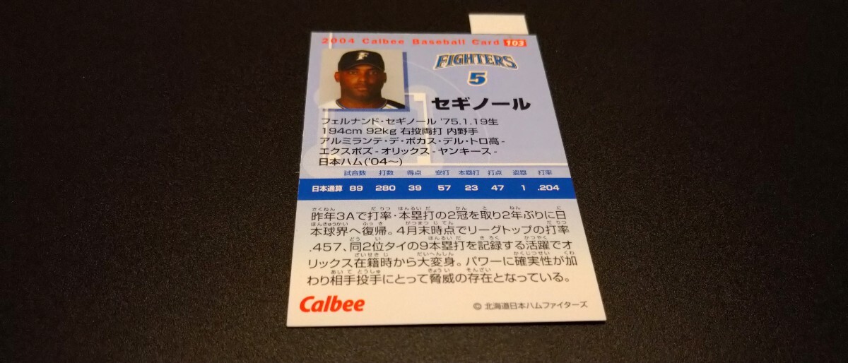 セギノール 日本ハム プロ野球チップス カルビー 検 BBM epoch プロ野球 WBC 野球カード OB 1st オリックスバッファローズの画像2