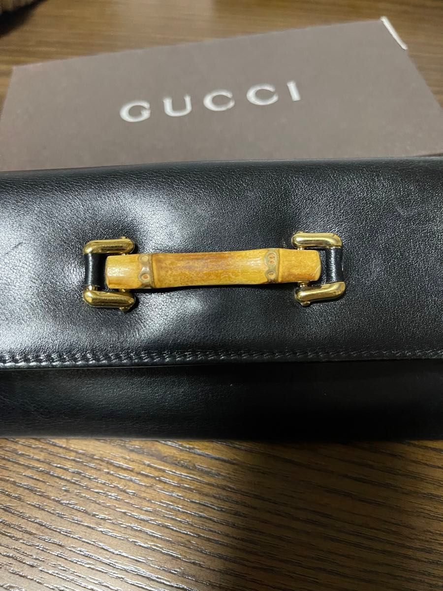 GUCCI バンブー 長財布 フラップ 薄型