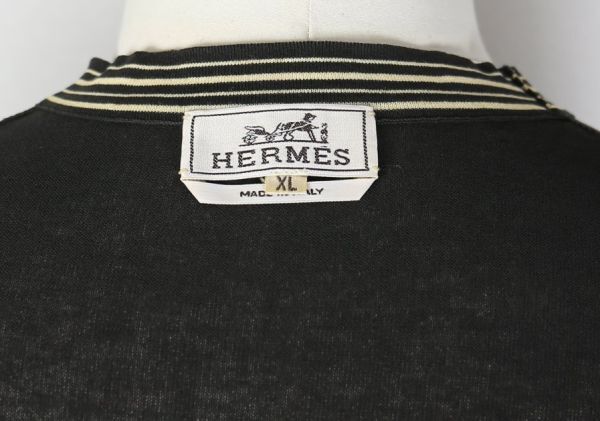 HERMES エルメス コットン 半袖 ニット Tシャツ XL イタリア製 b7461の画像9