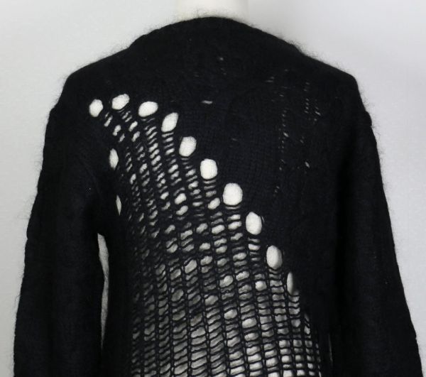 01AW NUMBER (N)INE ナンバーナイン モヘア 60 シルク 40 ニット size2 black セーター sweater b7775_画像6