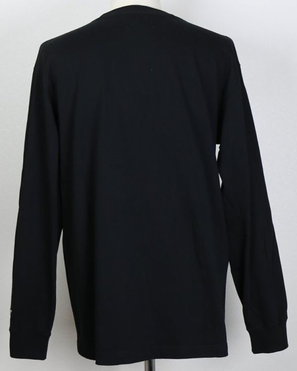 18AW Yohji Yamamoto x NEW ERA L/S Tee ヨウジヤマモト ニューエラ ロゴ刺繍 長袖 Tシャツ 黒 5 XLARGE b7836_画像6