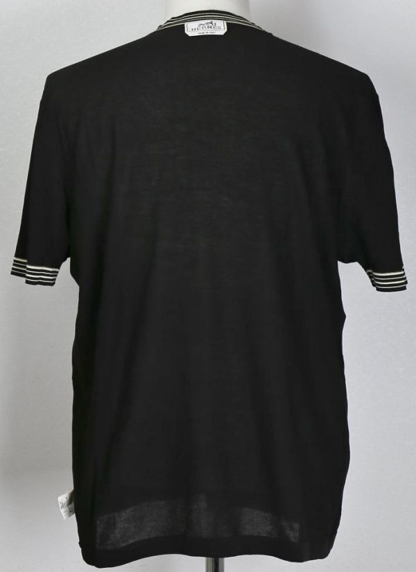HERMES エルメス コットン 半袖 ニット Tシャツ XL イタリア製 b7461の画像8