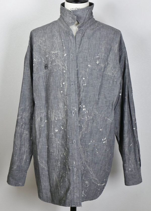 22AW NEIGHBORHOOD ネイバーフッド BLEACH CHAMBRAY SHIRT LS . CO LARGE ブリーチ シャンブレー シャツ b7868_画像8