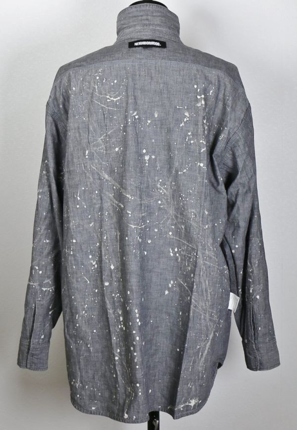 22AW NEIGHBORHOOD ネイバーフッド BLEACH CHAMBRAY SHIRT LS . CO LARGE ブリーチ シャンブレー シャツ b7868_画像10