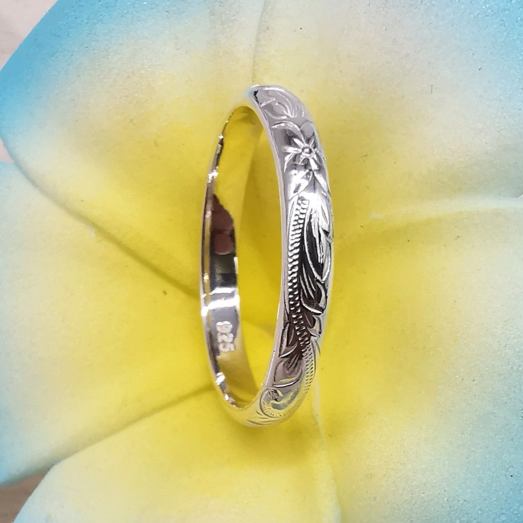 ハワイアンジュエリー 指が綺麗に見える3mm ペアリング シルバー925 リング リング 指輪