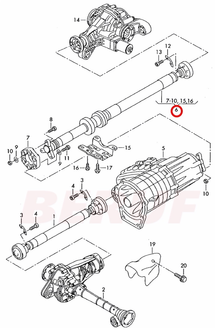 フォルクスワーゲン　プロペラシャフト GKN製 (SPIDAN製) 純正OEM　トゥアレグ　7LBHKS 7LBHKA 7LBMVS 7LBMVA 7LBJNA 7LAZZS_画像2