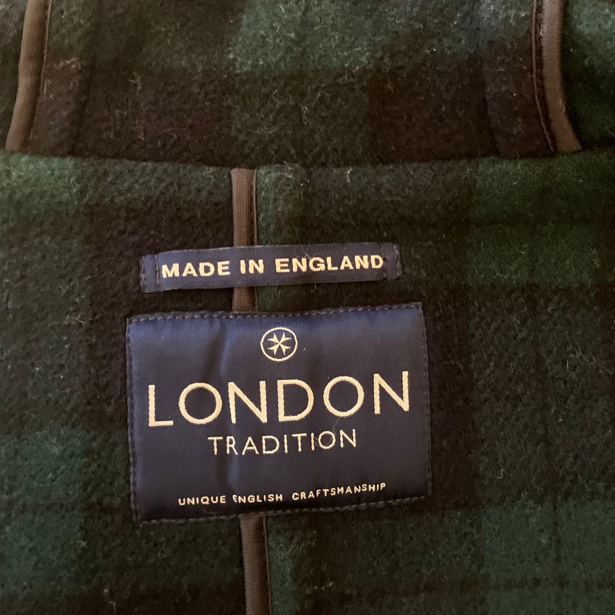 MADE IN ENGLAND LONDON TRADITION ダッフルコート メルトン ネイビーインナーチェック 英国製