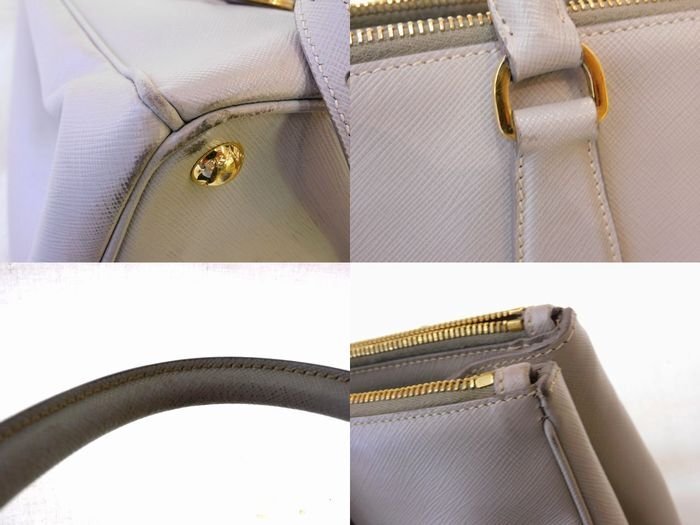 プラダ ■ ガレリア 2WAY バッグ グレー系 レザー ショルダーバッグ PRADA レディース □6C キ1000_画像5