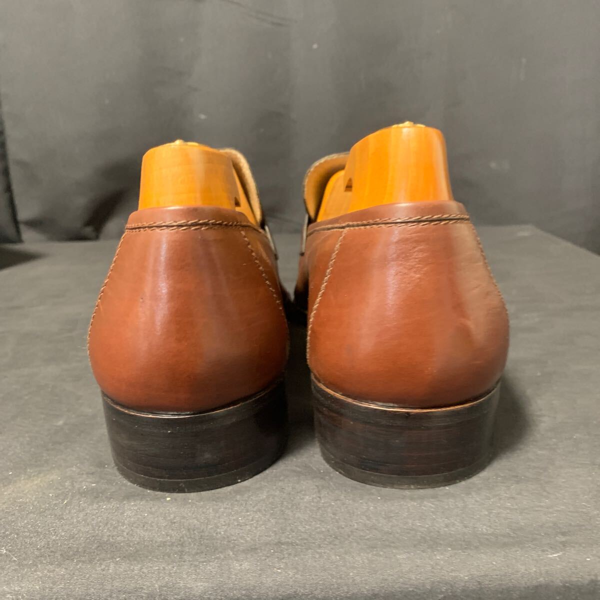 TANINO CRISCI タニノクリスチー イタリア製 ブラウン レザーシューズ ローファー サイズ 7 D コインローファー 革靴 ビジネスシューズ _画像3