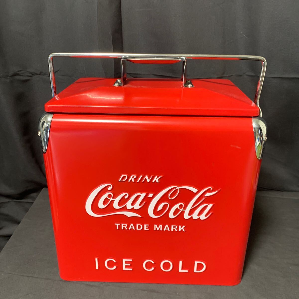 美品 Coca-Cola コカコーラ クーラーボックス TRADE MARK ICE COLD ピクニックストレージ レッド アンティーク コレクション _画像7