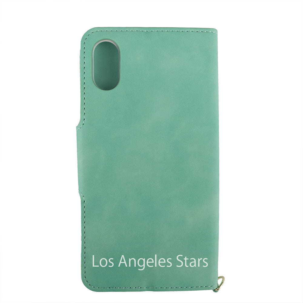 iPhoneXR case iPhone XR I horn XR cover notebook type strap magnet mirror green green wireless charge correspondence 