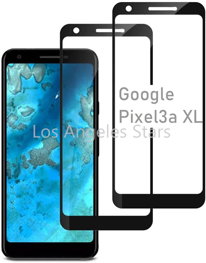 Google Pixel 3a XL フィルム Pixel3aXL 保護フィルム ピクセル3axl 強化ガラス ブルーライト ブルーライトカット 送料無料 ２枚入り 黒枠の画像1