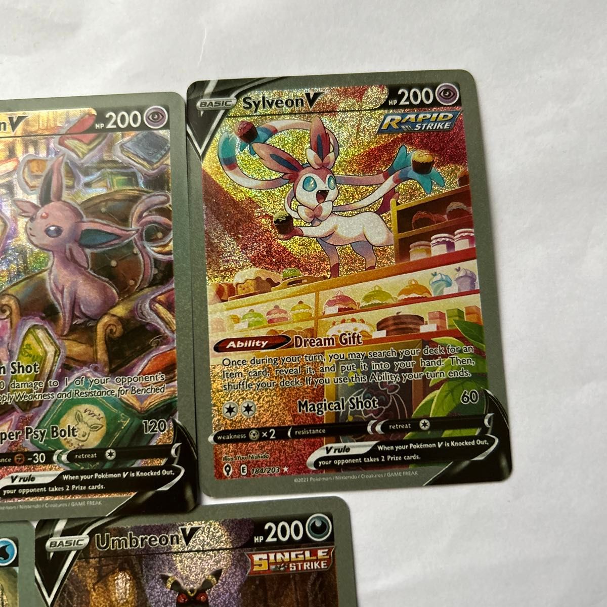 ポケモンカード リーフィアv sr エーフィv sr ニンフィアv sr グレイシアv sr ブラッキーv sr 展示用 海外製