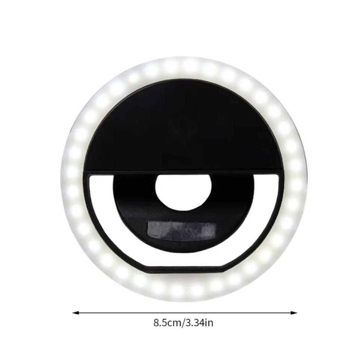 自撮りライト LED クリップ式 照明 セルカライト リング ホワイト スマホ