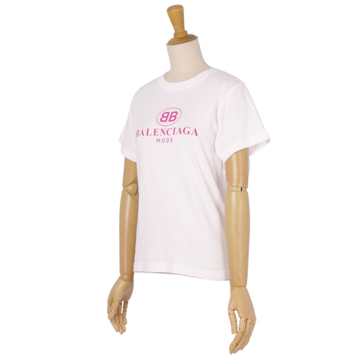  beautiful goods Balenciaga BALENCIAGA T-shirt cut and sewn short sleeves Short sleeve Logo tops lady's S white cf03oe-rm11f09274