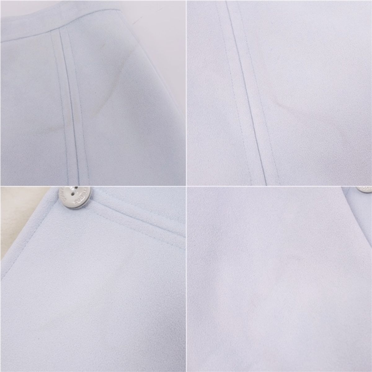 クレージュ courreges セットアップ スーツ フェイクレザー ジャケット スカート シングルブレスト 64-91 ライトブルー cf03mn-rm04r06585_画像9