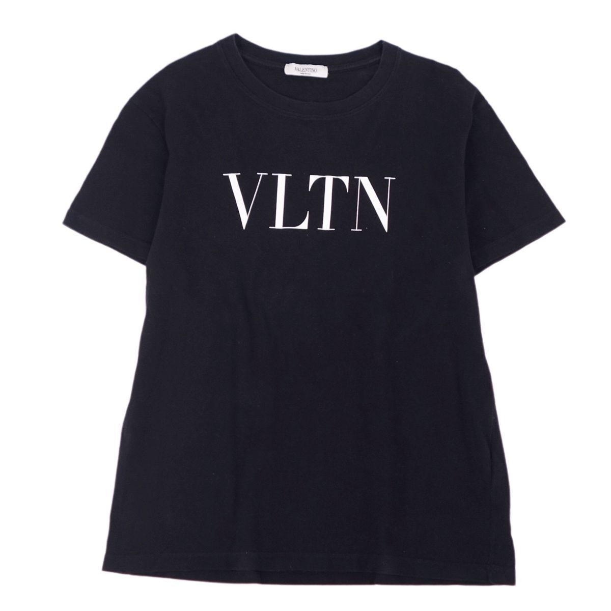 美品 ヴァレンティノ VALENTINO Tシャツ カットソー 半袖 ショートスリーブ VLTN ロゴ トップス レディース XS ブラック cf03oe-rm11f09278