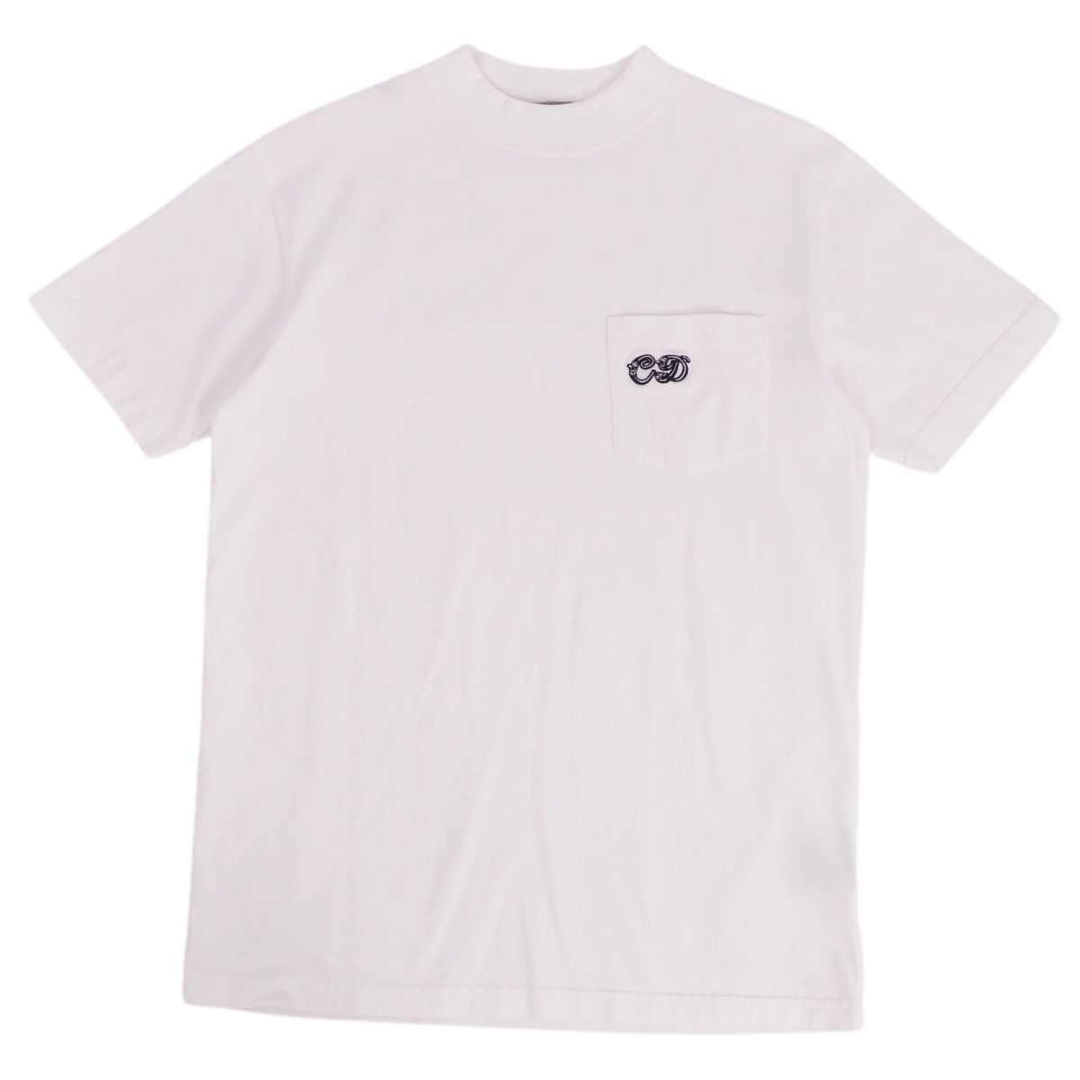 美品 ディオールオム DIOR HOMME Tシャツ カットソー 半袖 ショートスリーブ CD刺繍 トップス メンズ XXS ホワイト cf03oe-rm11f09292_画像1