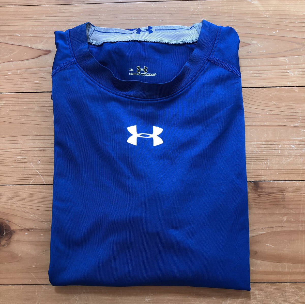 良品★アンダーアーマー/UNDER ARMOUR 長袖Tシャツ トップス インナーウェア トレーニングシャツ ヒートギア レディースXLサイズ ブルー_画像3