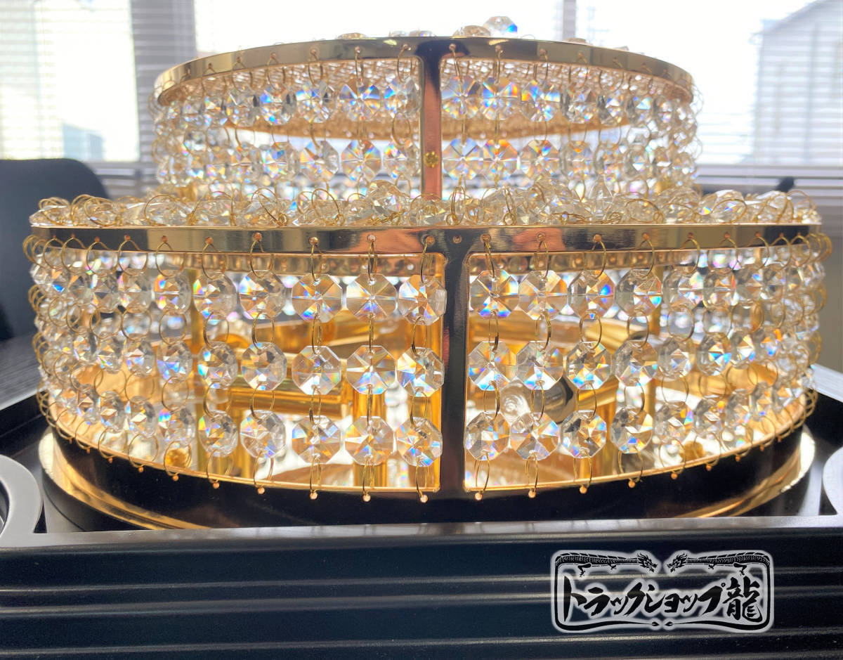 1 jpy ~ cake type chandelier 45. full Gold plating translation have goods ok tagon16 surface beads tree frame attaching gold . mountain man. castle deco truck tourist bus C1677S