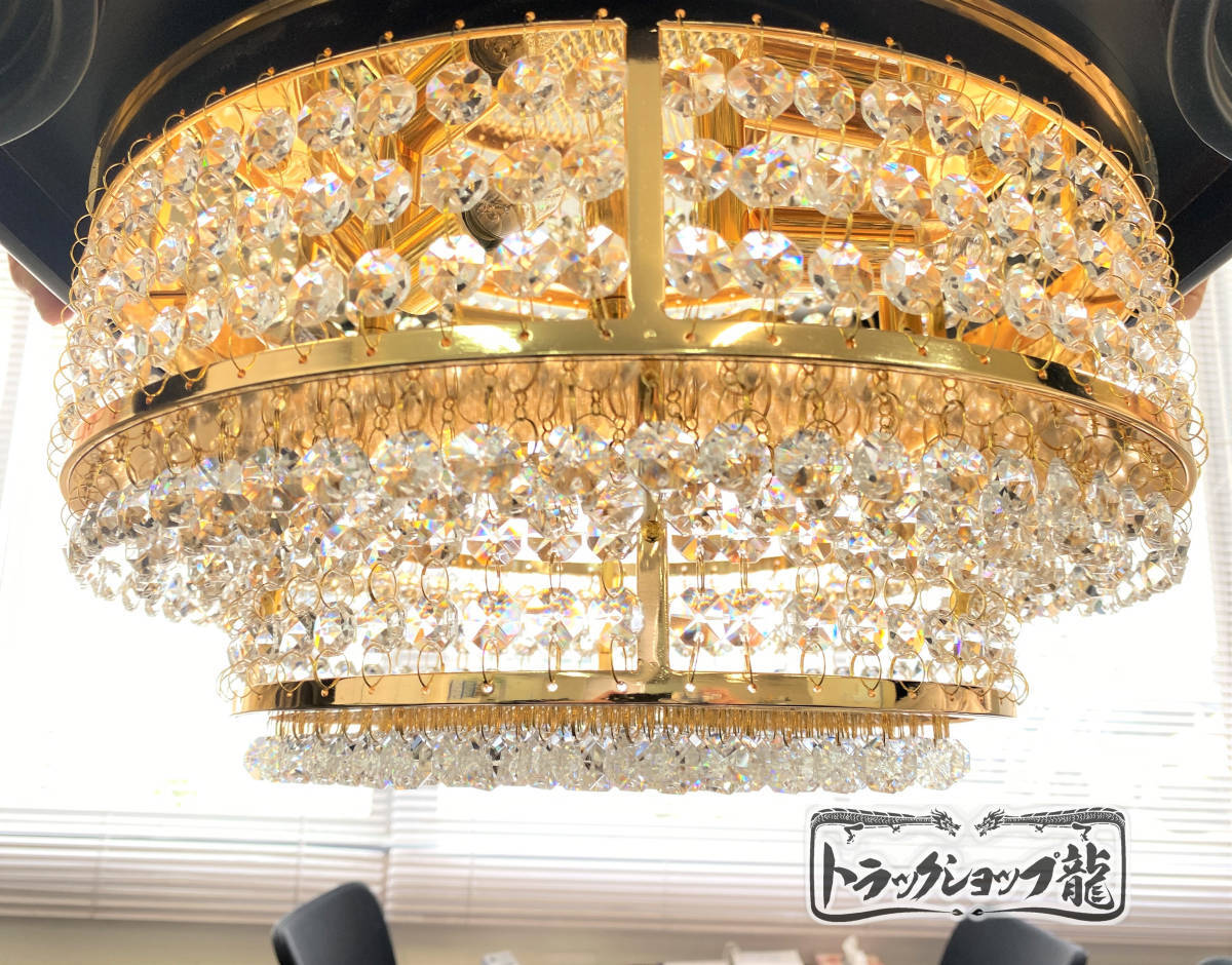 1 jpy ~ cake type chandelier 45. full Gold plating translation have goods ok tagon16 surface beads tree frame attaching gold . mountain man. castle deco truck tourist bus C1677S