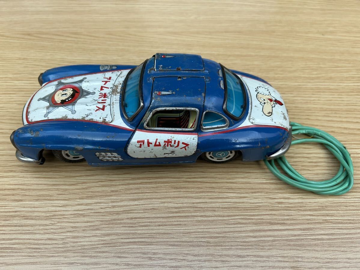 【 希少品！当時物 】旧バンダイ BANDAI 鉄腕アトム ポリス ブリキのおもちゃ ソフビ メルセデスベンツ 300SL 昭和レトロ アンティークの画像3