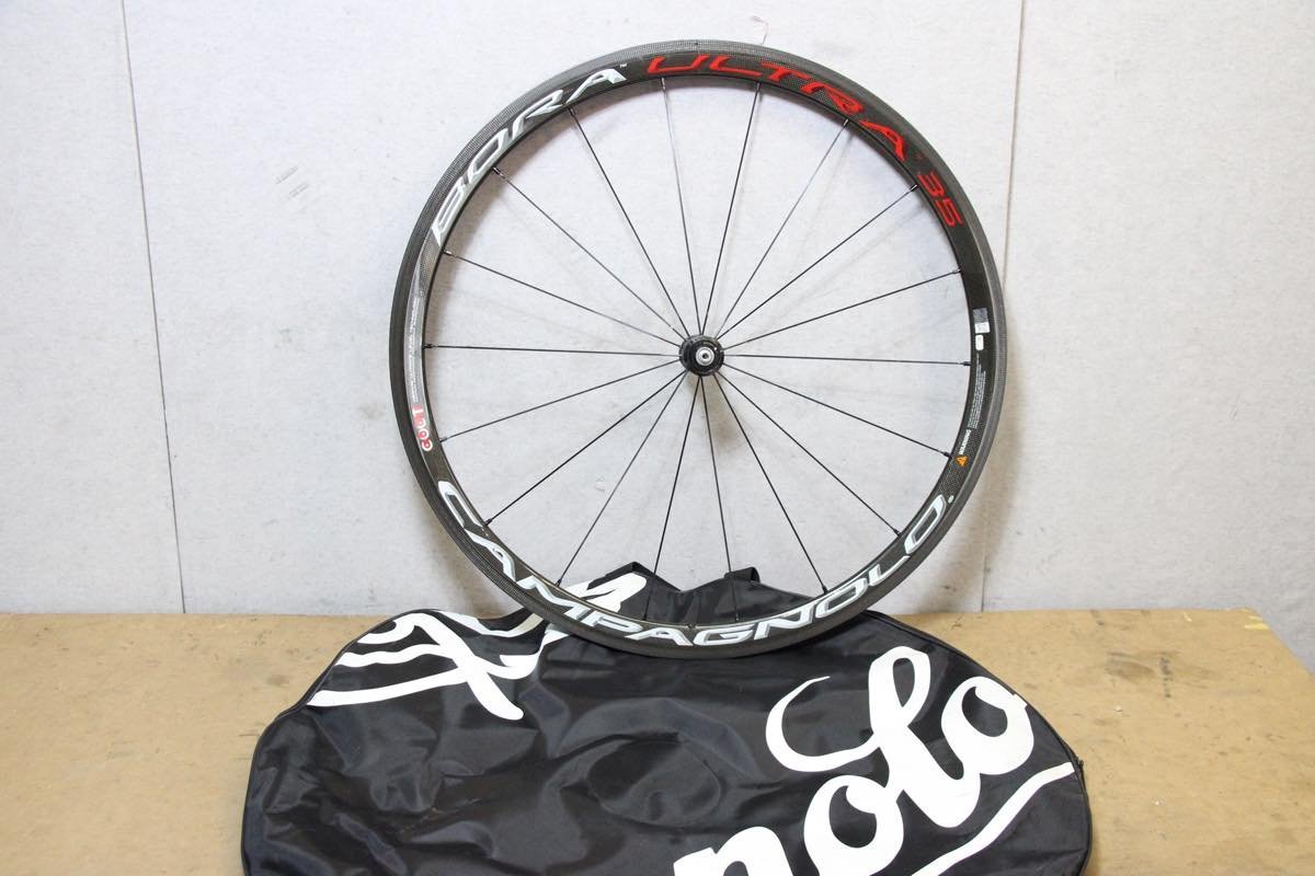 ○Campagnolo カンパニョーロ BORA ULTRA 35 チューブラー CULT ブライトラベル カーボンフロントホイール 美品