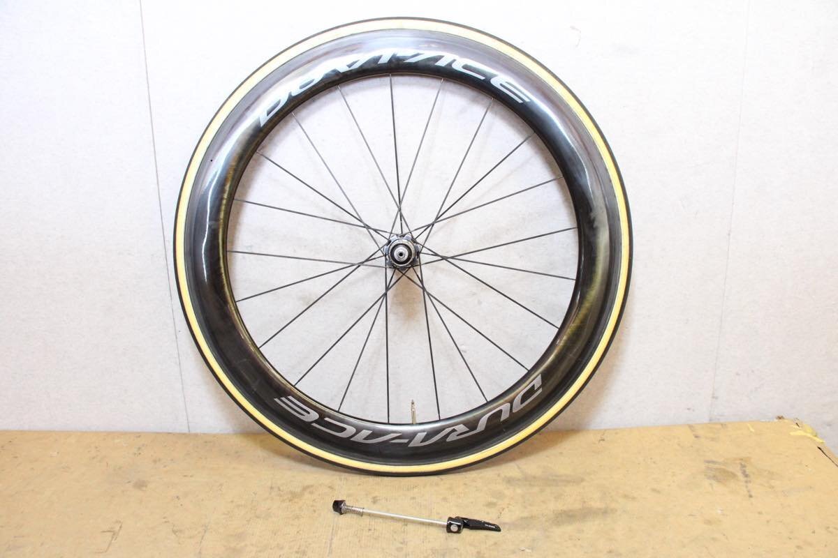 ◯SHIMANO シマノ WH-R9100-C60-TU DURA-ACE シマノフリー 11s対応 チューブラー カーボンホイール リアのみ ジャンク品_画像1