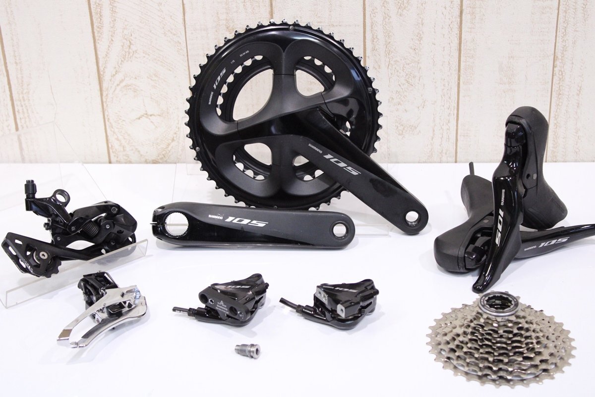 値下げ! ★SHIMANO シマノ R7020シリーズ 105 2x11s 油圧ディスク グループセット ST-R7025 165mm 50/34T 美品