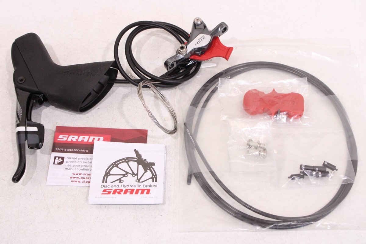 ★SRAM スラム FORCE22 HRD 油圧ディスクブレーキ 左シフトレバー フロントブレーキキャリパーセット 950mm 未使用品